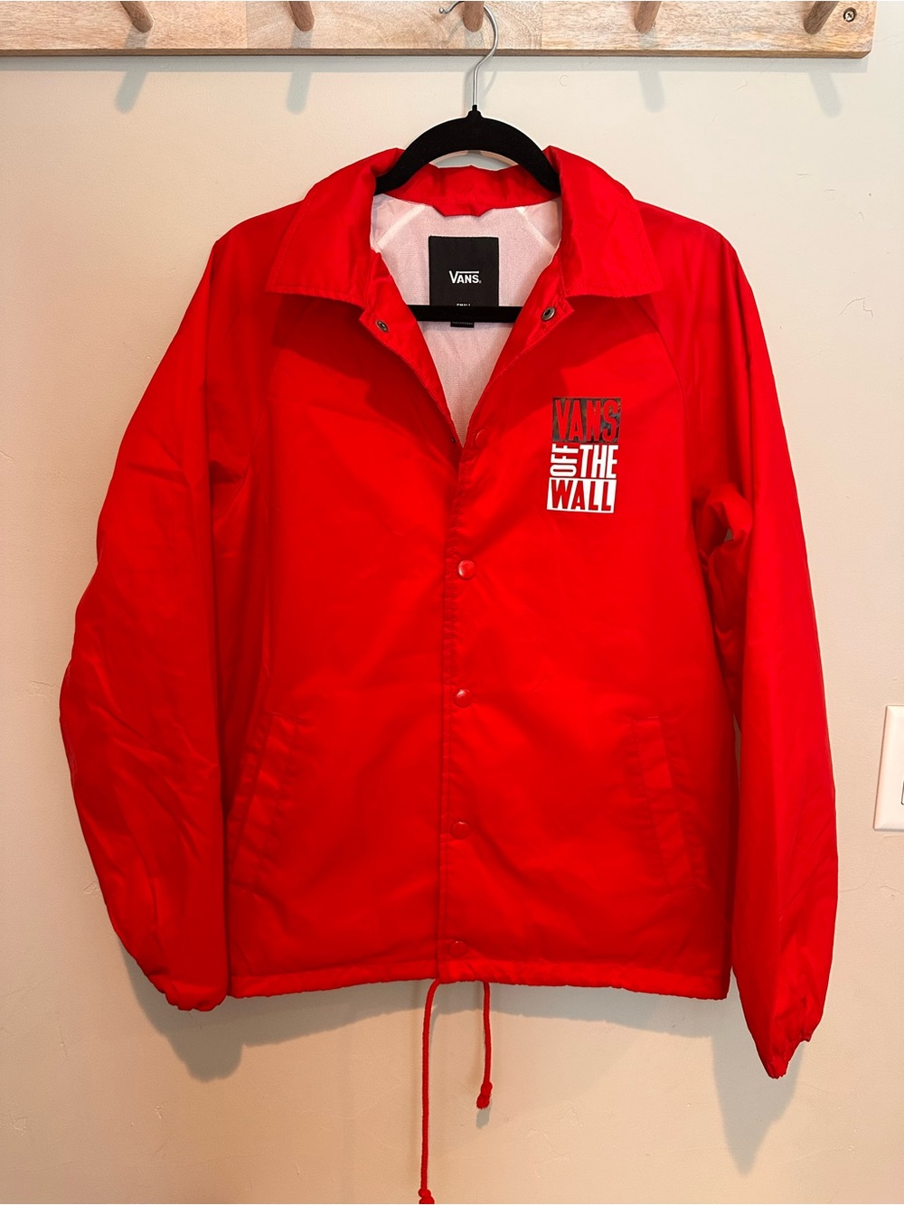 Vans Red Coach Jacket with Black Label
